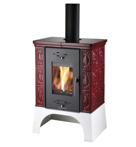 Kachlová kamna HAAS SOHN Empoli černá, bordeaux kachle