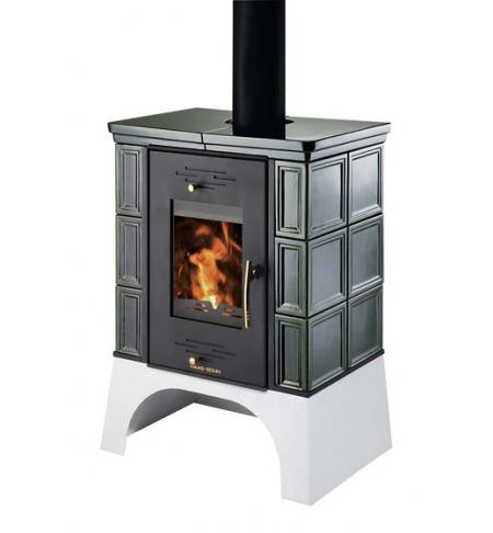 Kachlová kamna HAAS SOHN EBOLI černá, zelená kachle