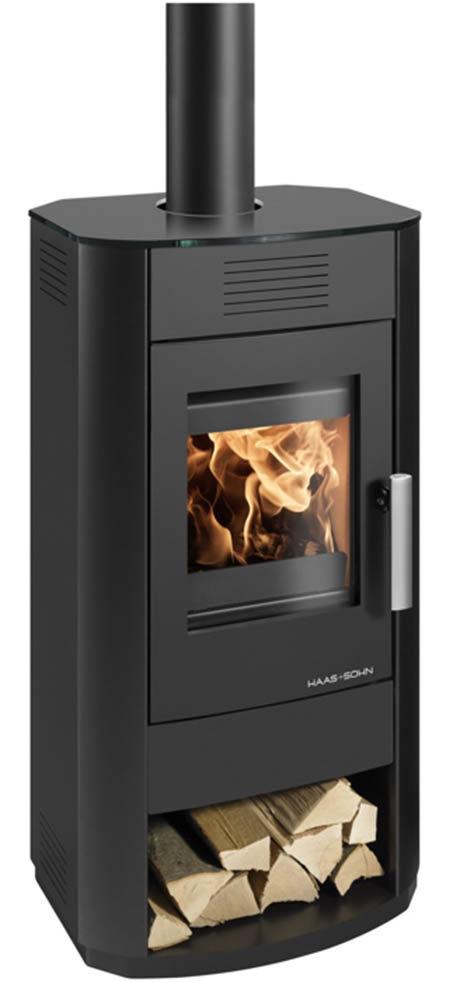 Krbová kamna Haas+Sohn SALERNO II černá,skleněné víko
