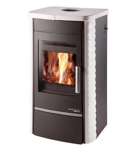Krbová kamna HAAS+SOHN Alytus černá, bílá kachle