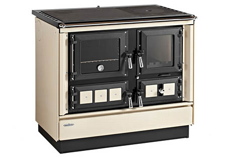 KVS Moravia VSP-9112.3482-OP Klaudie béžový levý, chromované doplňky, smaltovaný černý rám plotny, ocelová plotna dělená stříkaná