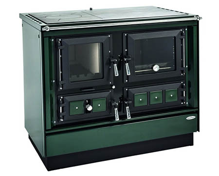 KVS Moravia VSP 9112.7482 Klaudie zelený levý, chromované doplňky, smaltovaný zelený rám plotny, ocelová broušená plotna