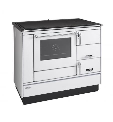 KVS Moravia VSP-9100.1312-OP bílý pravý, chromované doplňky, smaltovaný černý rám plotny, ocelová plotna dělená stříkaná