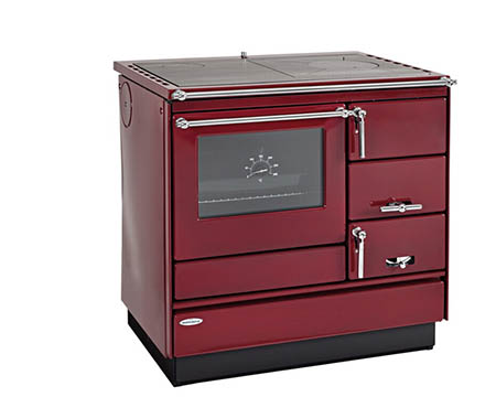 KVS Moravia VSP 9103.4382 bordó pravý,  chromované doplňky, smaltovaný bordo rám plotny, ocelová broušená plotna