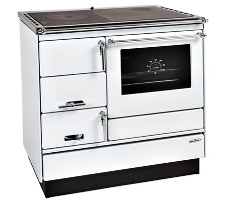 KVS Moravia VSP 9103.1312-OP bílý pravý, chromované doplňky, smaltovaný černý rám plotny, ocelová plotna dělená stříkaná