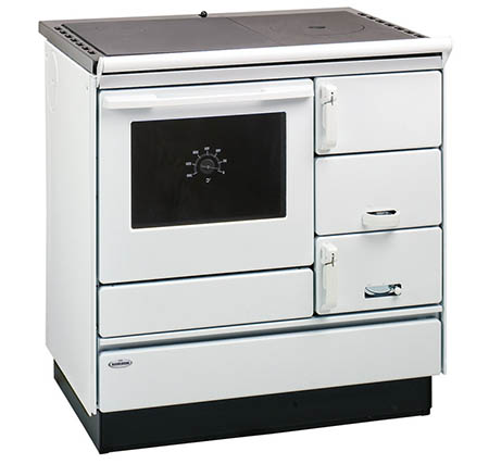 KVS Moravia VSP 9103.1102-OP bílý pravý,  plastové doplňky, smaltovaný černý rám plotny, ocelová plotna dělená stříkaná