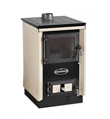 KVS Moravia SOFIE VSP 9114.3482 béžová, chromované doplňky, smaltovaný černý rám plotny, ocelová broušená plotna