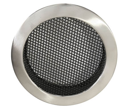 Krbová mřížka kulatá 125mm broušený chrom