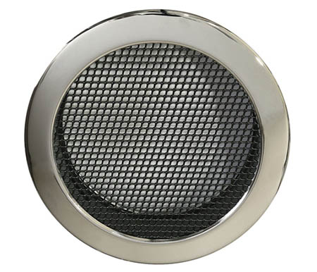 Krbová mřížka kulatá 125mm chrom