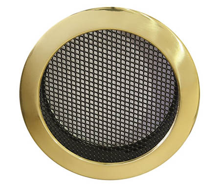 Krbová mřížka kulatá 125mm mosaz