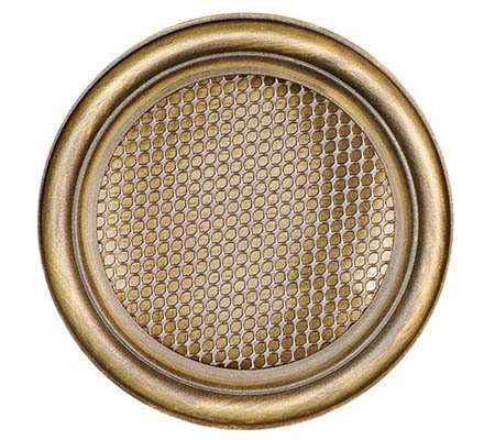 Krbová mřížka kulatá 160mm zlatá patina