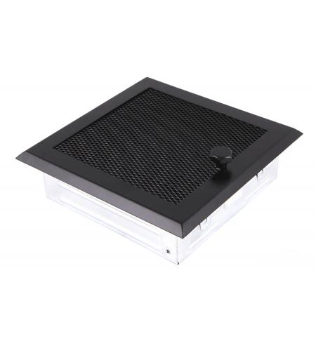 Krbová mřížka 16x16cm s žaluzií černá