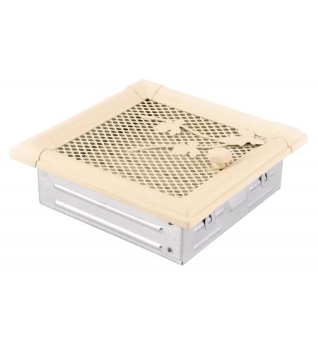 Krbová mřížka 16x16cm s žaluzií RETRO slonová kost