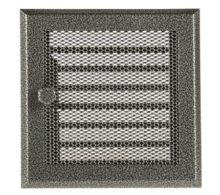 Krbová mřížka 16x16cm s žaluzií staré stříbro