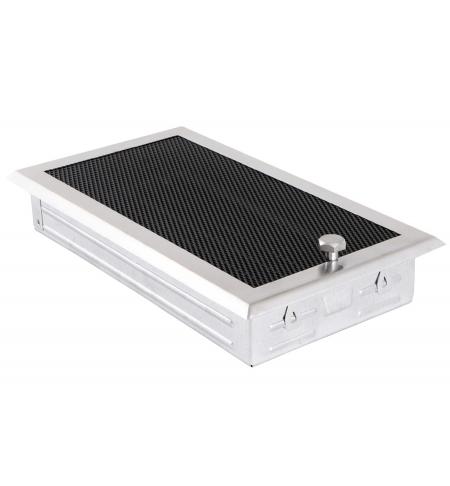 Krbová mřížka 16x32cm s žaluzií broušený chrom