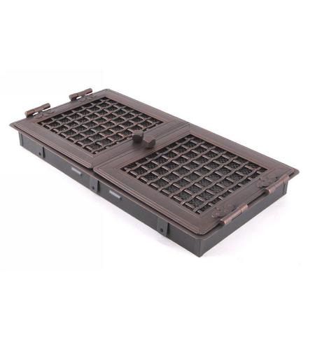 Krbová mřížka stylová 21x43cm s žaluzií měděná patina