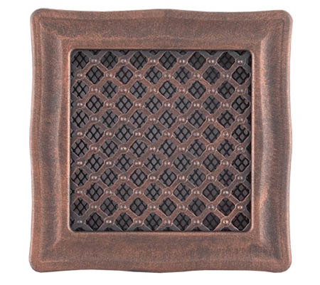 Krbová mřížka 16x16cm DECO měděná patina