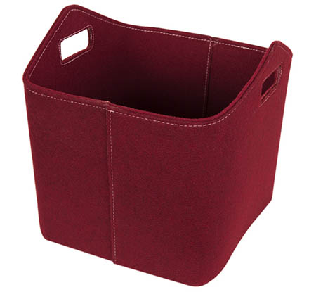 Koš na dřevo plstěný, červený