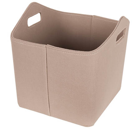 Koš na dřevo plstěný, krémový