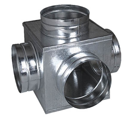 Rozbočovací skříňka 160/4x125 mm (krychle), pozink