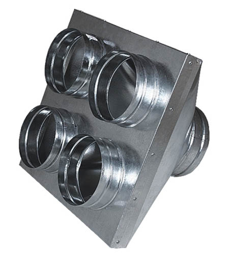 Skříňka rozvodu vzduchu 160/4x125 mm (raketa), pozink