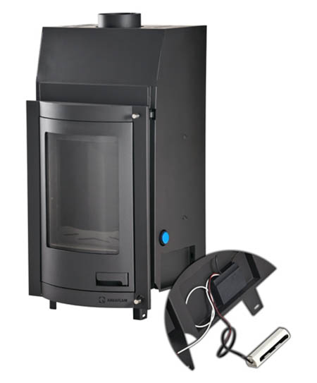 Krbová vložka HS Flamingo AQUAFLAM  PANORAMA 12 s výměníkem a základní regulací