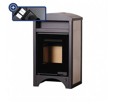 Krbová kamna HS Flamingo AQUAFLAM VARIO BARMA 11/7 Bělený Dub, elektronická regulace