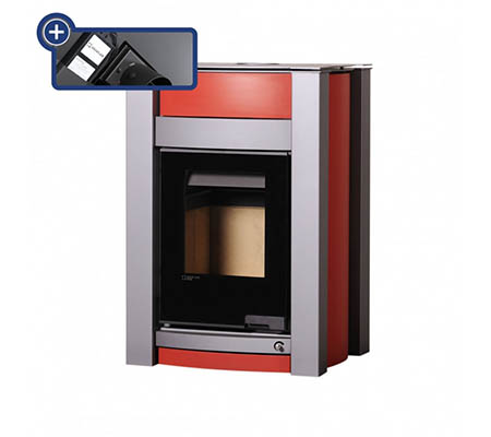 Krbová kamna HS Flamingo AQUAFLAM VARIO  KALMAR 11/7kW červená, elektronická regulace