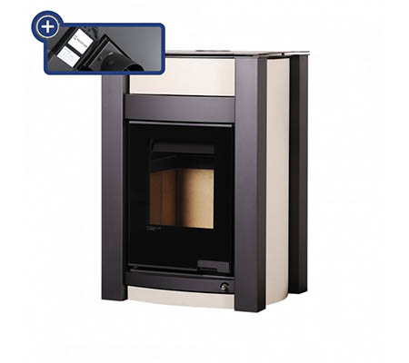 Krbová kamna HS Flamingo AQUAFLAM VARIO  KALMAR 11/7kW krémová, elektronická regulace