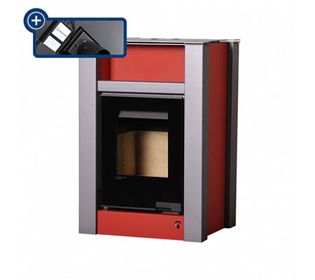 Krbová kamna HS Flamingo AQUAFLAM VARIO  LEND 11/5kW červená, elektronická regulace