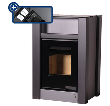 Krbová kamna HS Flamingo AQUAFLAM VARIO  LEND 11/5kW šedá, elektronická regulace