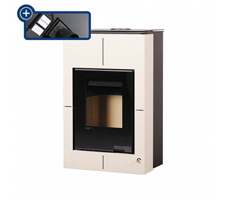 Krbová kamna HS Flamingo AQUAFLAM VARIO  SAPORO 11/5kW krémová, elektronická regulace