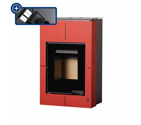 Krbová kamna HS Flamingo AQUAFLAM VARIO  SAPORO 11/7kW červená, elektronická regulace