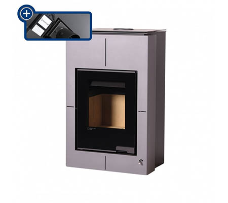 Krbová kamna HS Flamingo AQUAFLAM VARIO  SAPORO 11/7kW šedá, elektronická regulace