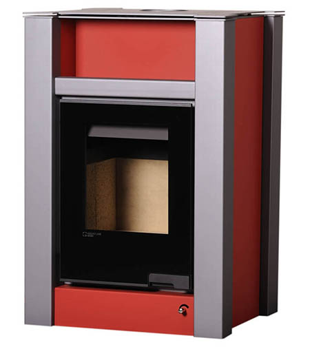 Krbová kamna HS Flamingo AQUAFLAM VARIO  LEND 11kW červená (teplovzdušná verze)