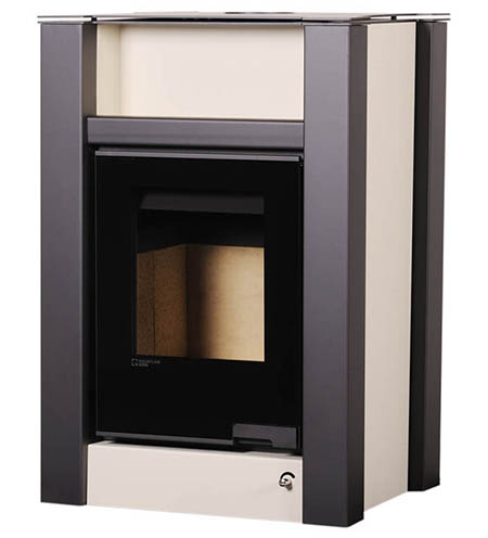 Krbová kamna HS Flamingo AQUAFLAM VARIO  LEND 11kW krémová (teplovzdušná verze)