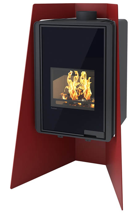 Krbová kamna HS Flamingo DELUXE  ISLAND, červená