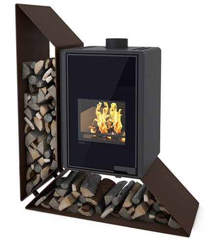 Krbová kamna HS Flamingo DELUXE  KAMPA levá, hnědá - sametová