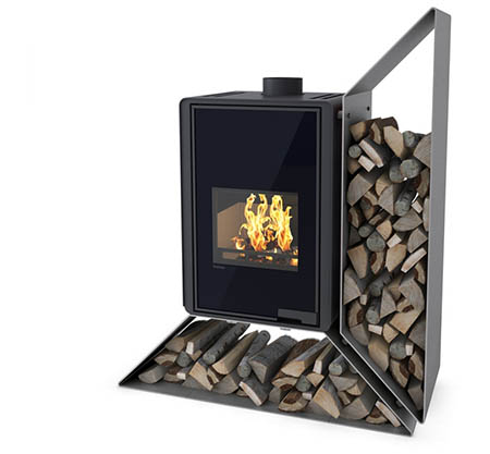 Krbová kamna HS Flamingo DELUXE  KAMPA pravá, šedá