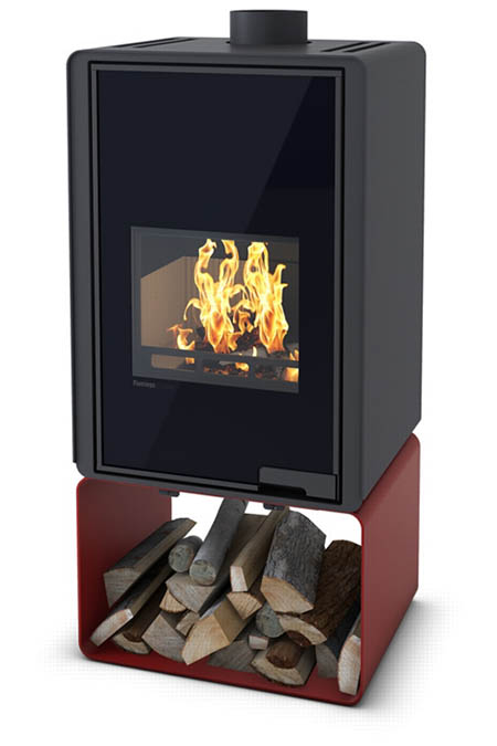 Krbová kamna HS Flamingo DELUXE  PENTAI, červená