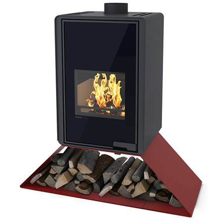 Krbová kamna HS Flamingo DELUXE  SENAI, červená