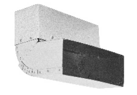 Nastavitelné koleno stěna-strop 45°– 90°–kanál 200 x 90 mm