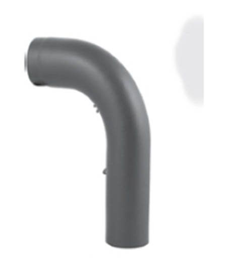 Koleno 90° tažené s prodloužením, klapkou a čisticím otvorem průměr 130 mm