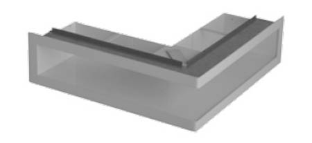 Ventilační otvory s montážním rámem – rohové 500 x 500 x 100 mm černá