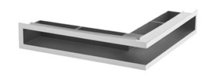 Ventilační otvory s montážním rámem – rohové 500 x 500 x 70 mm nerez