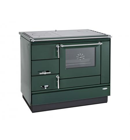 KVS Moravia VSP-9100.7382-V, zelený pravý, chromované doplňky, smaltovaný zelený rám plotny, ocelová broušená plotna, s výměníkem