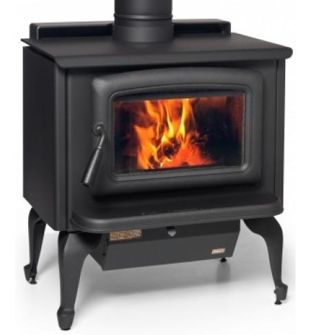 Kanadská kamna Pacific Energy SUPER 27 na nožičkách, černé dveře