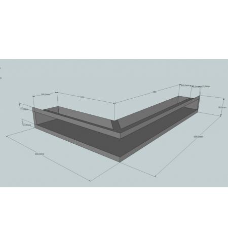 KRBOVÁ MŘÍŽKA OTEVŘENÁ ROHOVÁ 40X60X9 ČERNÁ HLOUBKA 10 CM