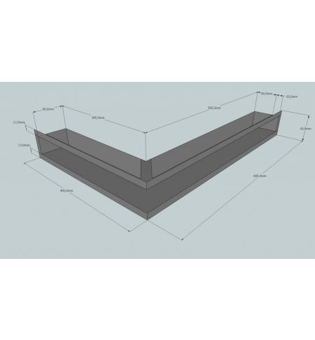 KRBOVÁ MŘÍŽKA OTEVŘENÁ ROHOVÁ 40X60X9 ČERNÁ HLOUBKA 8 CM