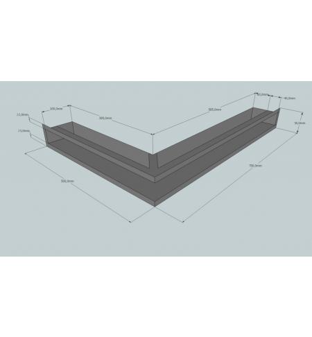 KRBOVÁ MŘÍŽKA OTEVŘENÁ ROHOVÁ 50X70X9 BÍLÁ HLOUBKA 10 CM